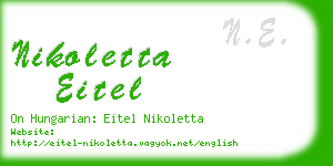 nikoletta eitel business card